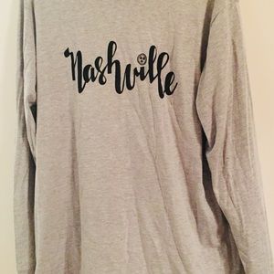 Tops - NWOT long sleeve light gray Nashville script tee L Tops - NWOT long sleeve light gray Nashville script tee L